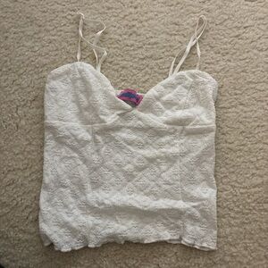 Edikted White Textured Women's Top